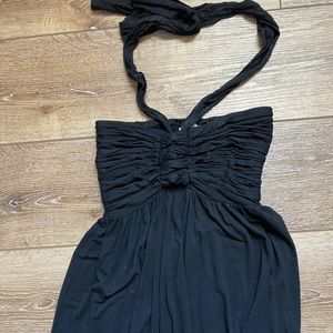 Black Cotton Stretch Maxi Dress